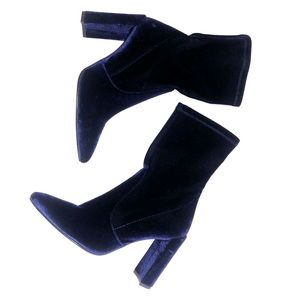 Stuart Weitzman Velvet Pointed-Toe Ankle